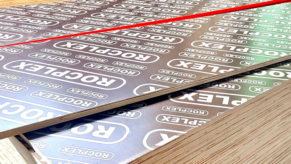 Is marine plywood waterproof? Stacked marine plywood sheets with waterproof-bond (WBP) construction