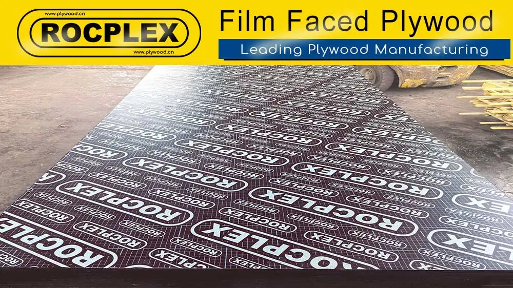 Film faced plywood sheet for concrete formwork – ROCPLEX phenolic film surface ROCPLEX film faced plywood sheet with phenolic film surface used for concrete formwork panels and smooth release