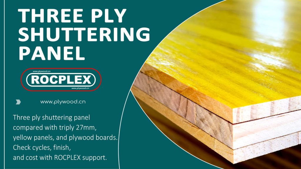 Three ply shuttering panel Three ply shuttering panel, 3 ply shuttering panel, triply panel 27mm, yellow formwork panel, concrete formwork boards, form boards for concrete, 3 ply formwork panel, trilayer formwork panel