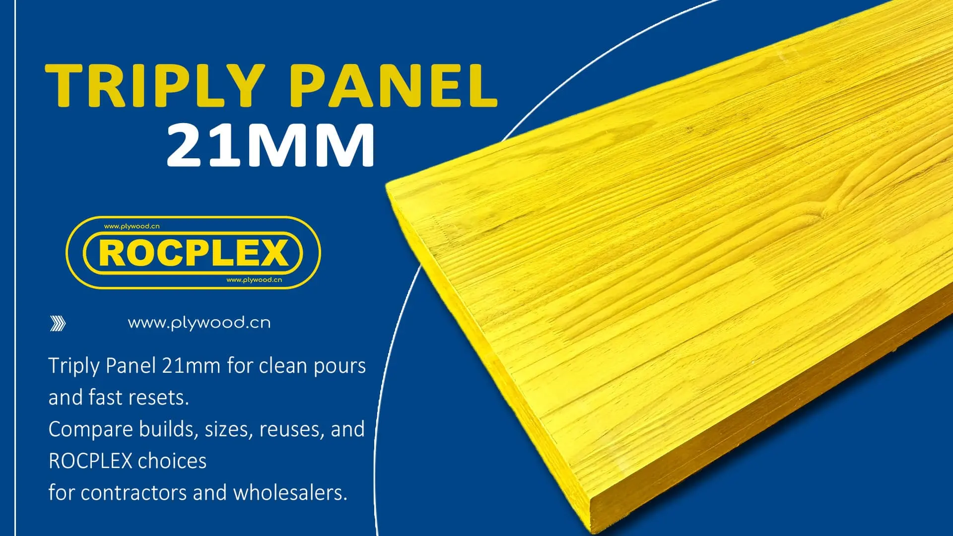 Triply Panel 21mm for concrete formwork with stable thickness and sealed edges