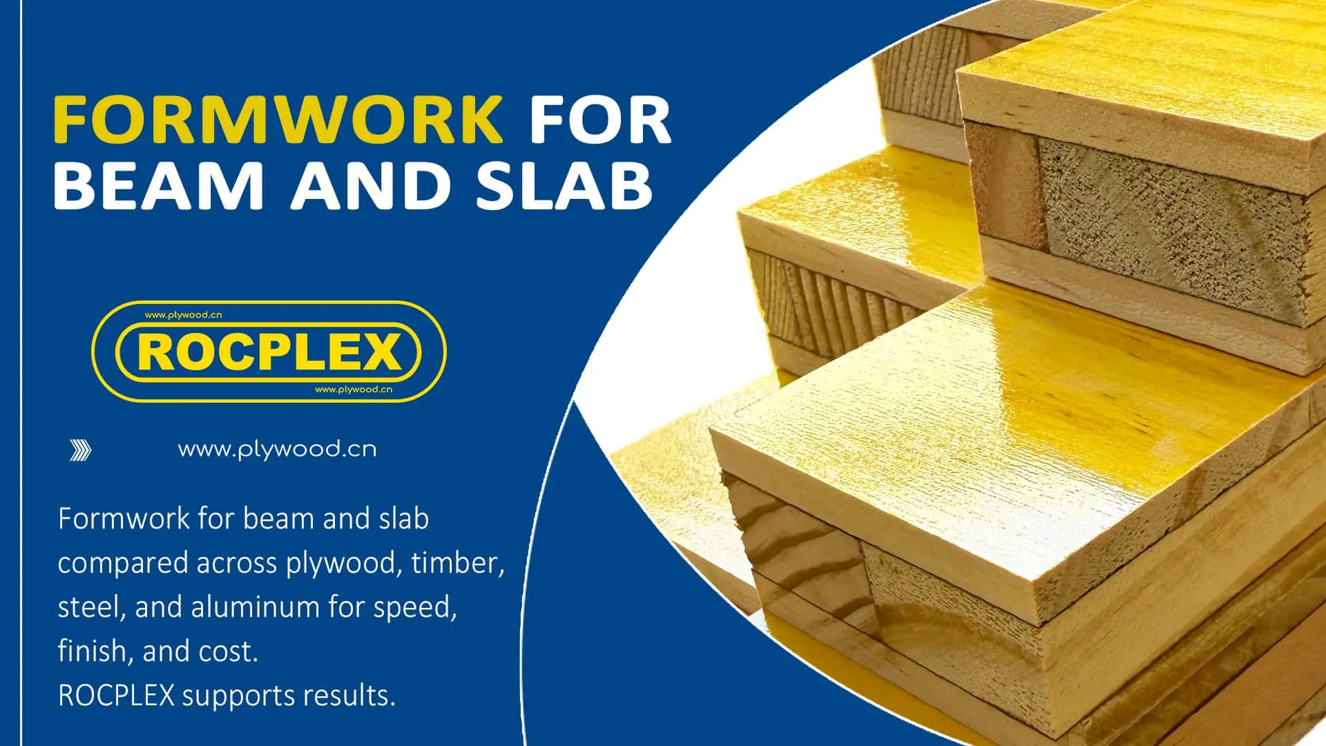 Formwork for beam and slab with 3ply yellow formwork panels